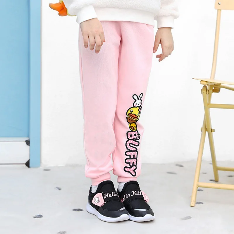 

B. Duck Small Yellow Duck Spring Casual Versitile Fashion GIRL'S Pants GIRL'S Knitted Pants Athletic Pants