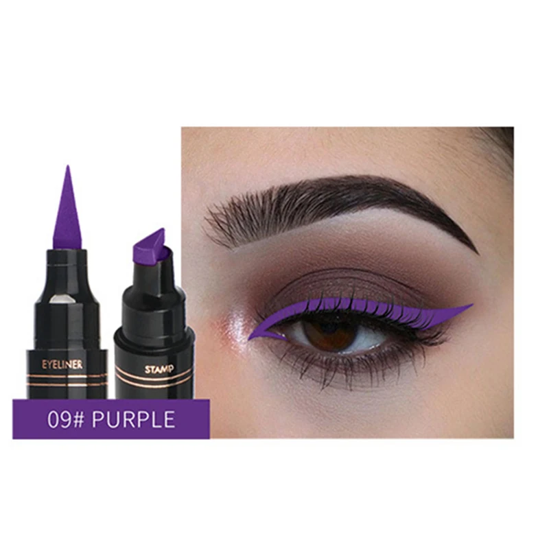 Hot 1 Pcs Double Ends Eyeliner Pen Colorful Eye Makeup Waterproof Long Lasting Seal Eyeliner CNT 66