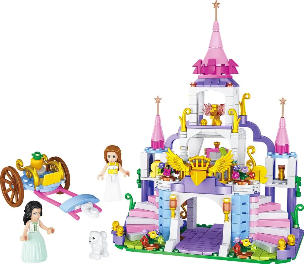500pcs Princess Castle Action Figure Jeanne Princess City Castle Model Building Blocks Girls Friends Toys for 2