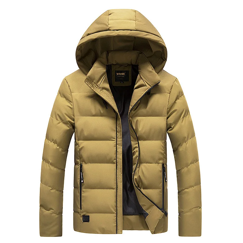 

2019 Man Cotton-padded Clothes Solid Color Even Cap Male Set Short Fund Men's Wear Russia Men's Cotton