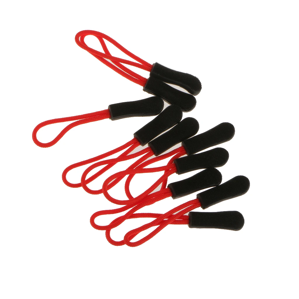 100 Pieces Zipper Extension Pulls, Red, Nylon Cord Zipper Replacement Tag