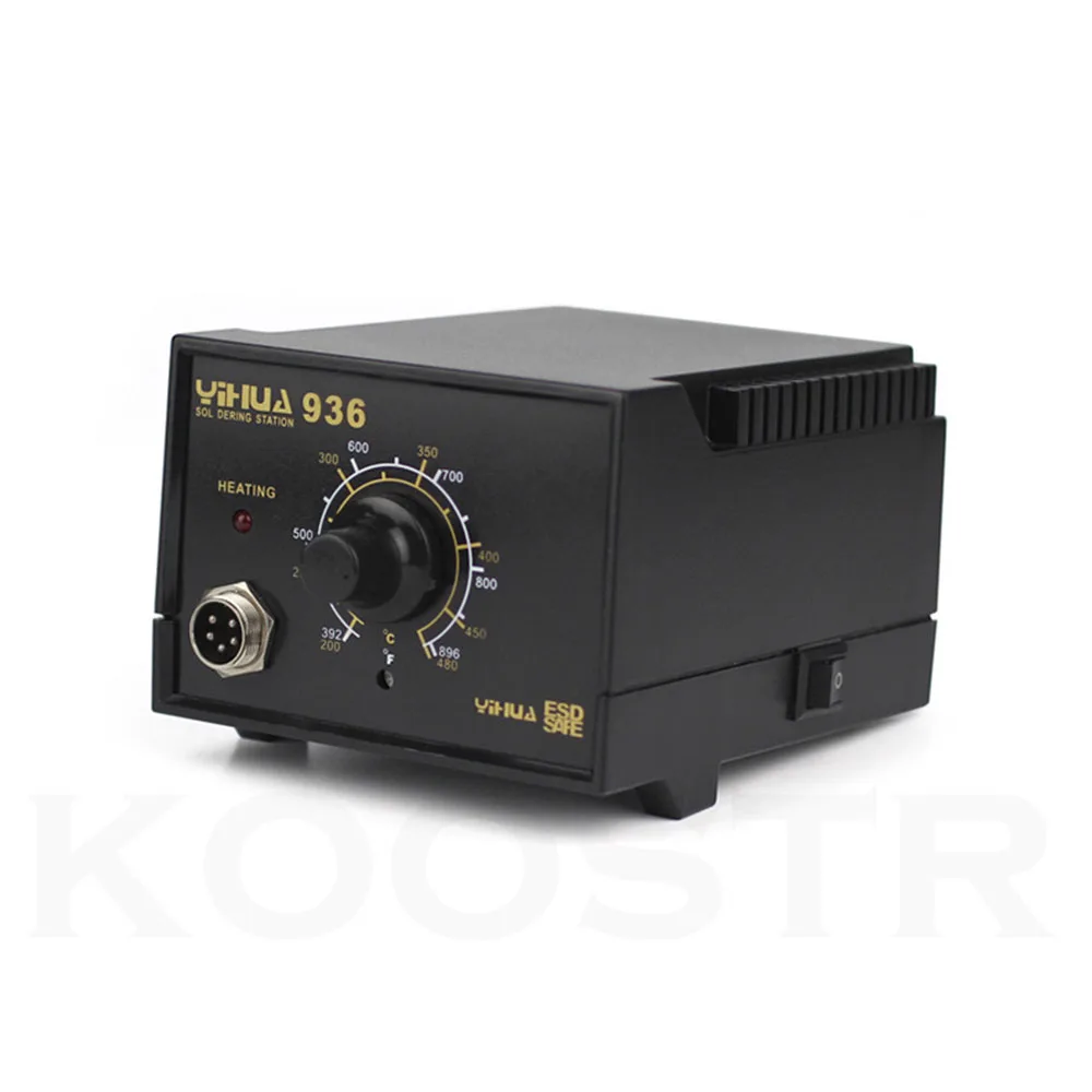 YIHUA 936 110 В/220 В паяльник SMD паяльник для отпайки станция Stand ESD+ 10 шт. наконечник и нагреватель