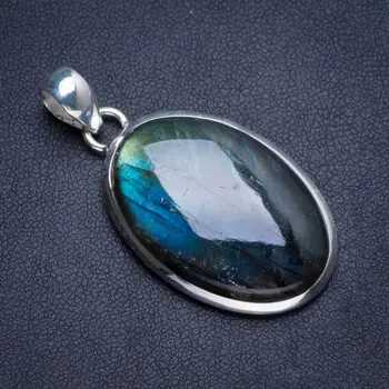 

Natural Blue Fire Labradorite Handmade Unique 925 Sterling Silver Pendant 1.75" Y5203