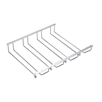 

Hanging Wine Glass Cup Holder Metal Stemware Rack No Drilling Wine Glasses Organizer for Bar Cabinet