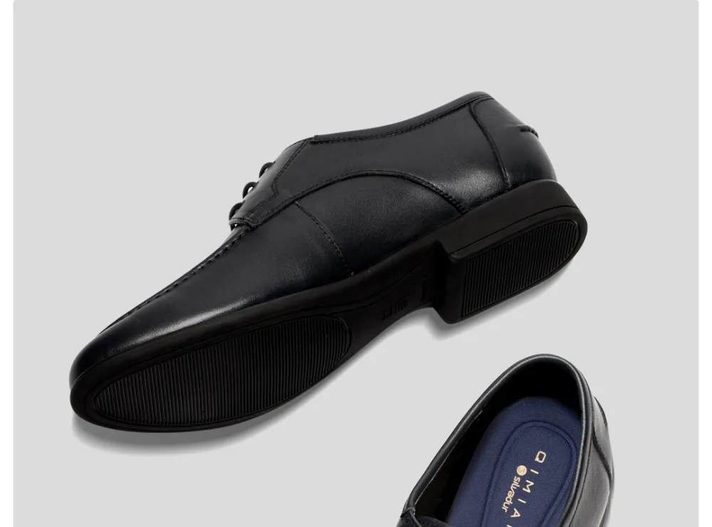 Мужская повседневная кожаная обувь Xiaomi из мягкой кожи наппа; мягкая эластичная удобная подошва; Классическая Черная мужская деловая обувь на плоской подошве