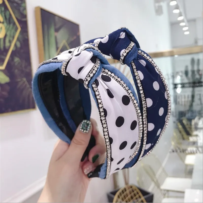 polka dot denim fabric