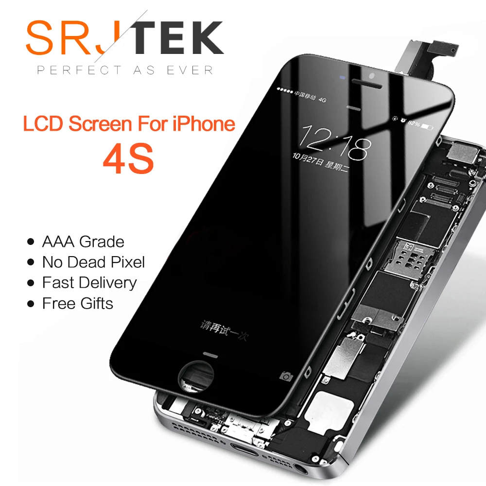 ЖК дисплей с сенсорным экраном AAA + для iPhone 4 5 5c 100% закаленное стекло
