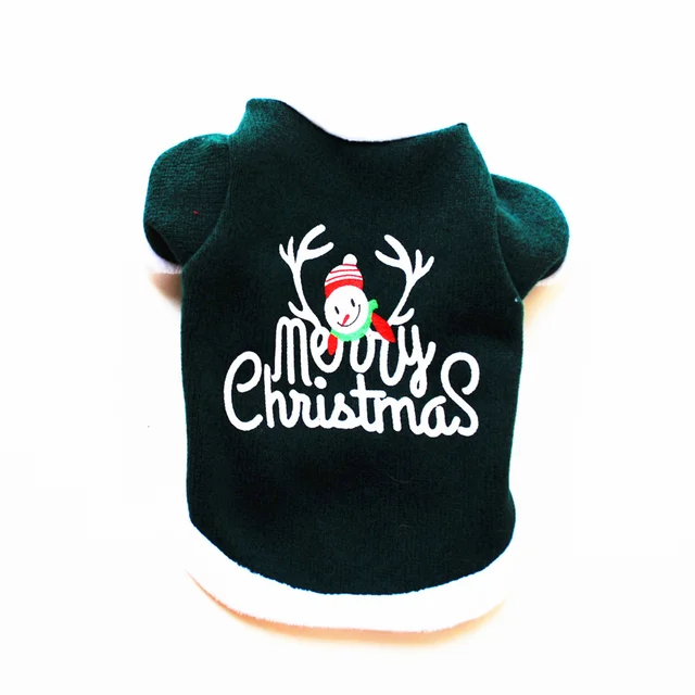 Pet Clothing Winter New Warm Fleece Embroidered Christmas Sweater Coat Jacket Chihuahua Schnauzer Puppy Dog Clothes 2