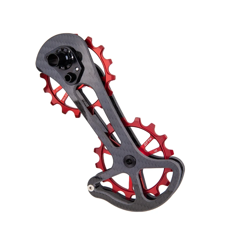 

Ztto Carbon Bike Derailleur Cage With 16T Ceramic Jockey Wheel 16T Oversize Lower Pulley For Road Bike