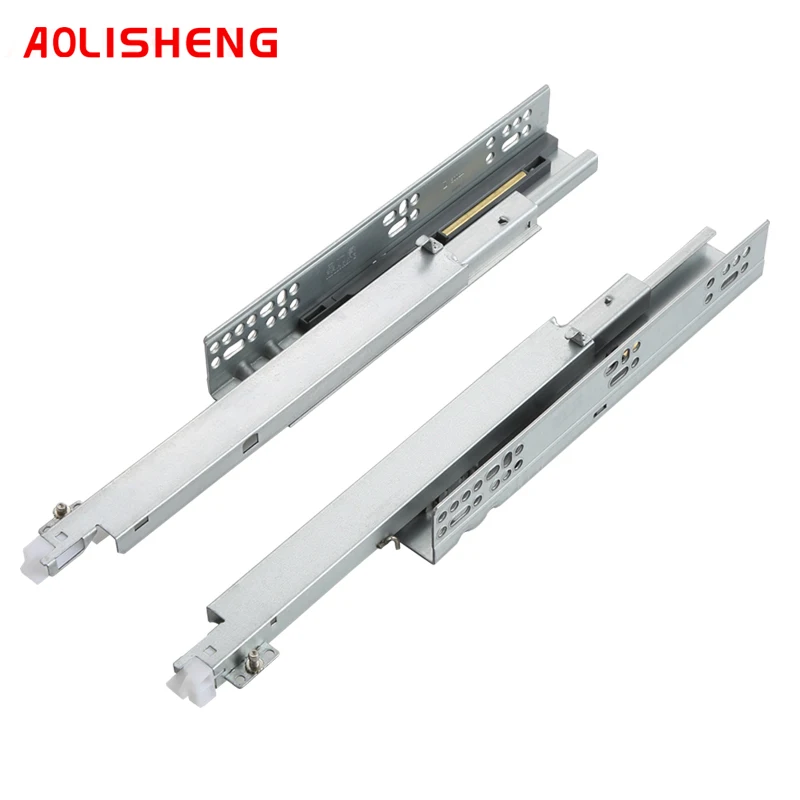 

AOLISHENG Three-Section Soft Closing Bottom Mount Concealed Kitchen Cabinet Drawer Cold Rolled Steel Slide