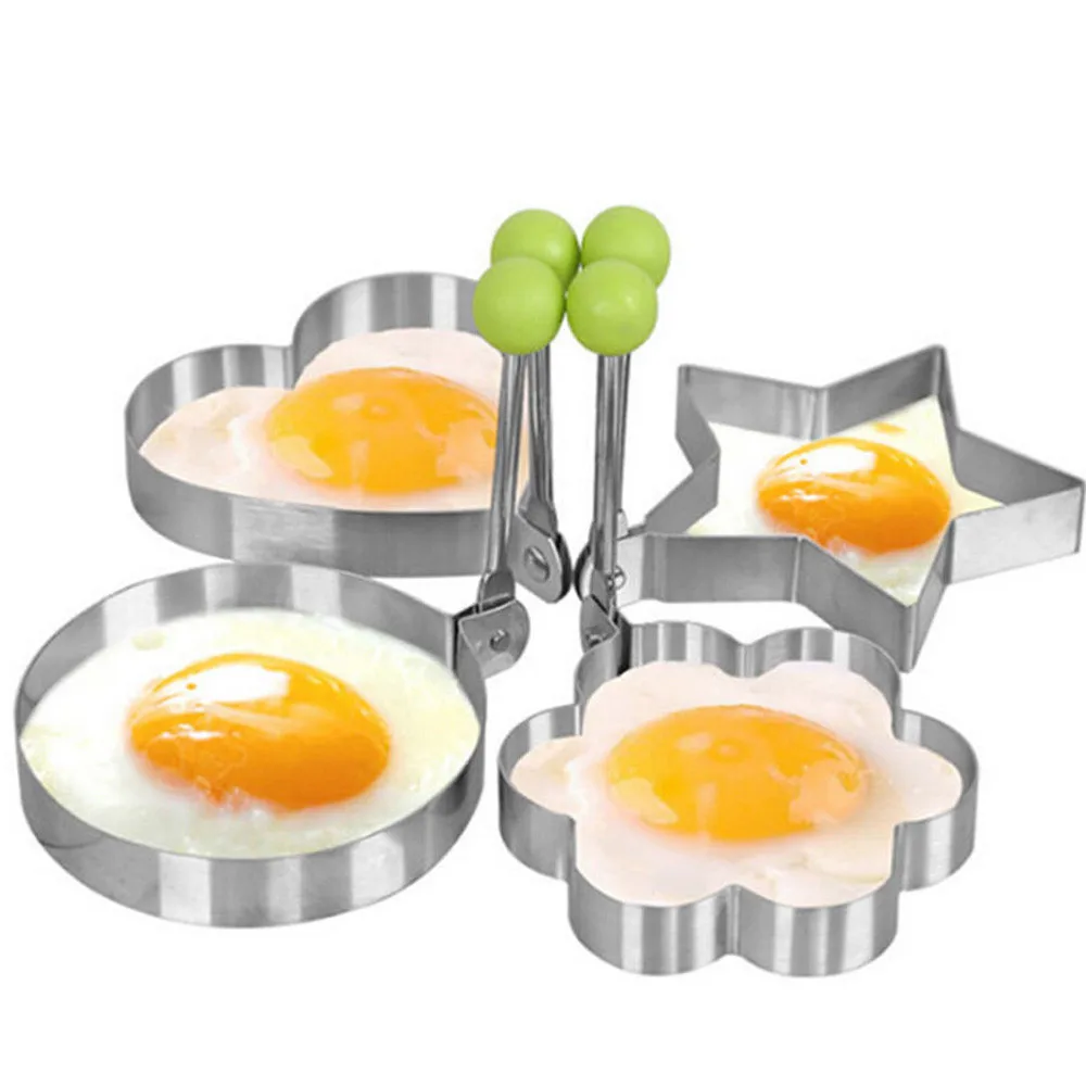 4 вида стилей из нержавеющей стали жареное яйцо шейпер форма для блинов форма для омлета Жарка яиц кухонные принадлежности гаджет f2