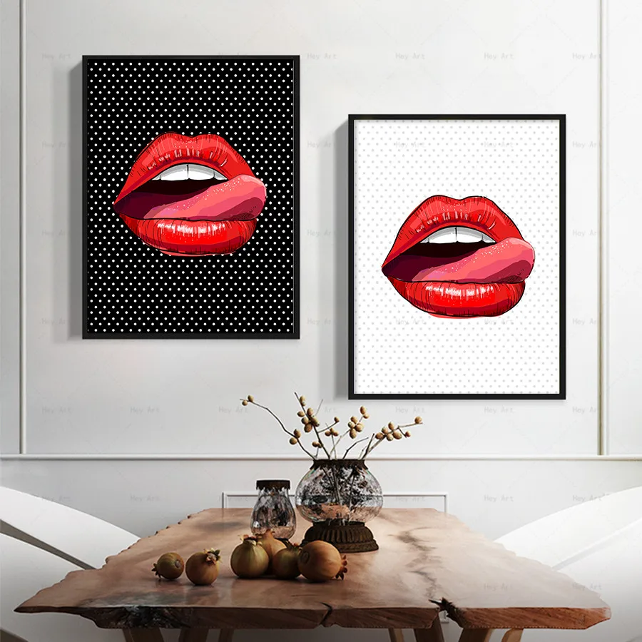 

Nordic Prints Canvas Paintings Modern Sexy Red Lips Posters Wall Art Pictures For Living Room Home Decor
