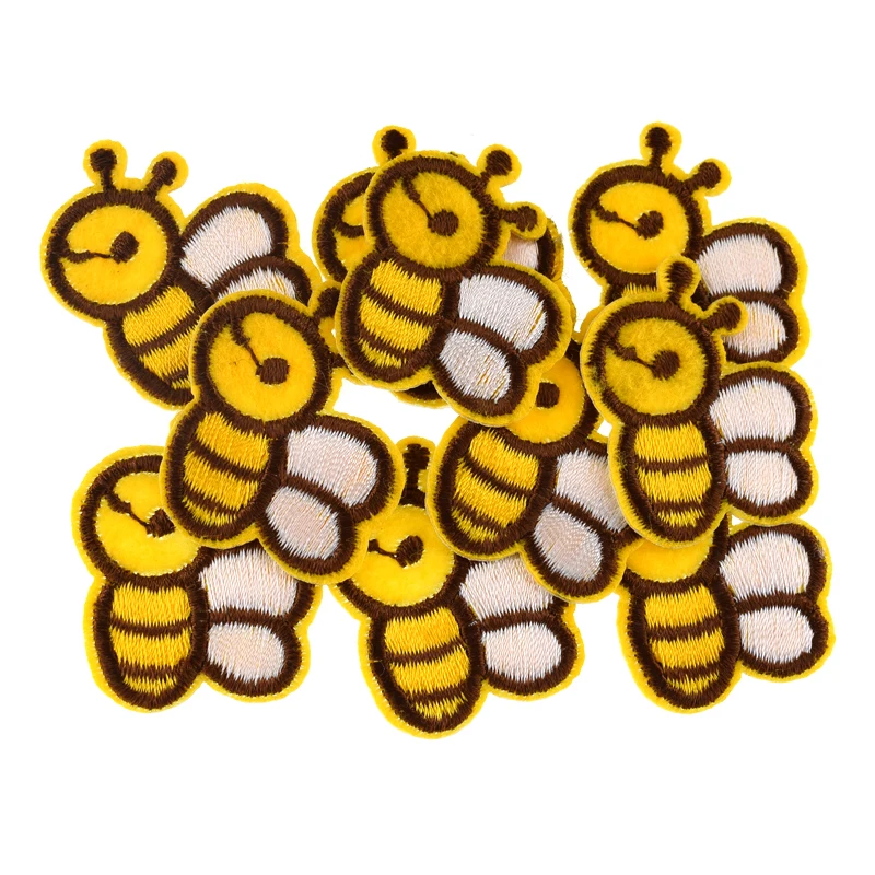 5Pcs Embroidery patches for clothing Heart Butterfly Star Bee Cherry iron on patches fabric for cap bag accessories