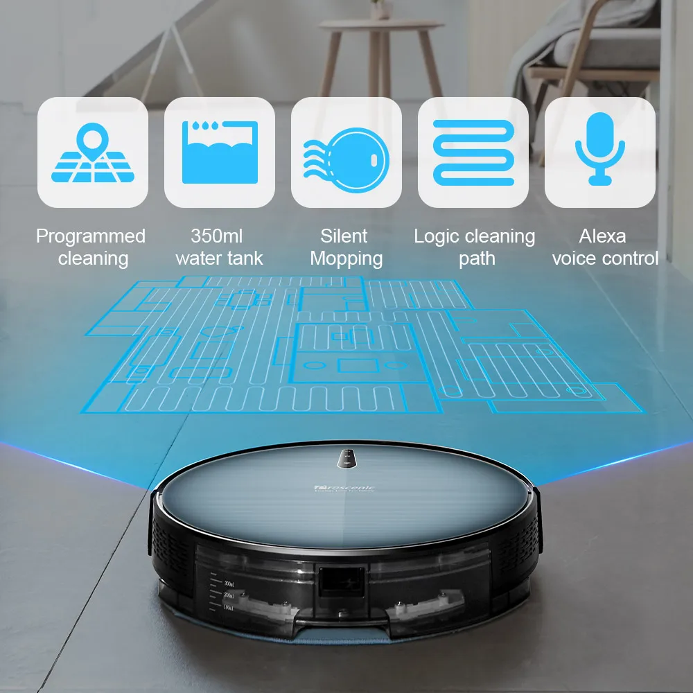Proscenic 830T Robot Vacuum Cleaner Dust Collector 350ML Electric Control  Water Tank APP/Alexa Control V boost Carpet Detection|Vacuum Cleaners| -  AliExpress
