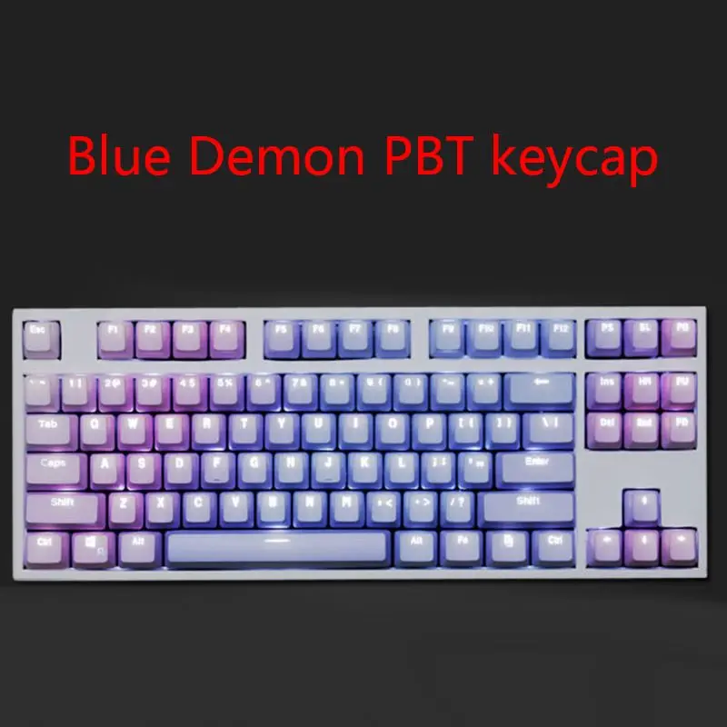 

1 Set Replaceable PBT Keycaps 87 104 108 Transparent Lettering Keys Double Shot Injection Backli Key Cap for Mechanical Keyboard