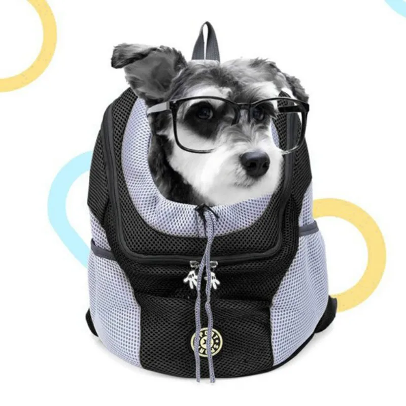 Рюкзак переноска для собак дорожный дышащий уличный ранец с двумя лямками кошек маленьких средних и больших