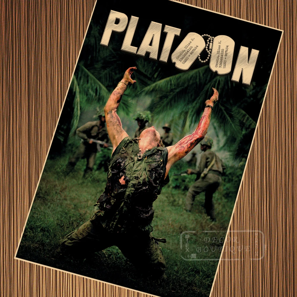 1986: классический фильм Platoon старинная пленка фотокартина на холсте самодельная