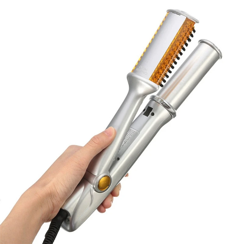 Professional Hair Straightening Iron Curling Iron 2 In 1 Multi Hair Styling Tool Flat With Brush hair styler