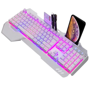 

Gaming Keyboard RGB LED Backlight Plug And Play Wired Game Keyboard Ergonomic Design Waterproof Gaming Keyboard