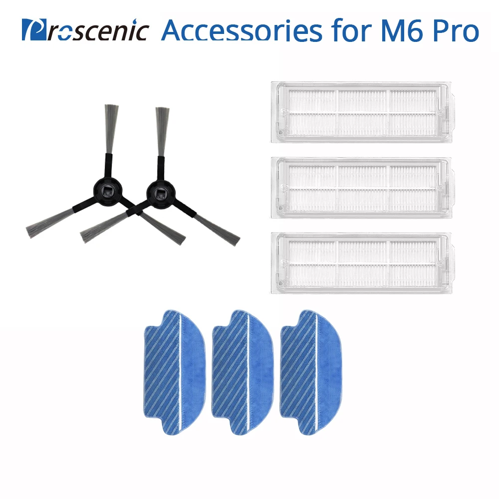 Accessori per aspirapolvere Robot Proscenic M6 Pro filtro HEPA cuscinetti  in tessuto spazzola laterale|Vacuum Cleaner Parts| - AliExpress