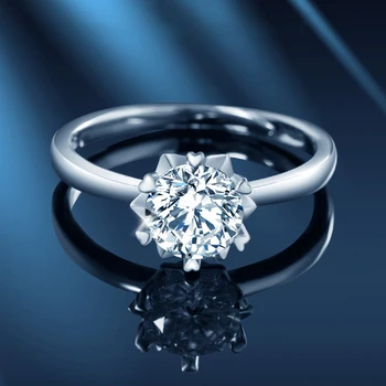 

S925 Sterling Silver Diamond Carat Ring Ornaments Rings Fashion Ladies Hand Sterling Silver 925 Moissanite Ring