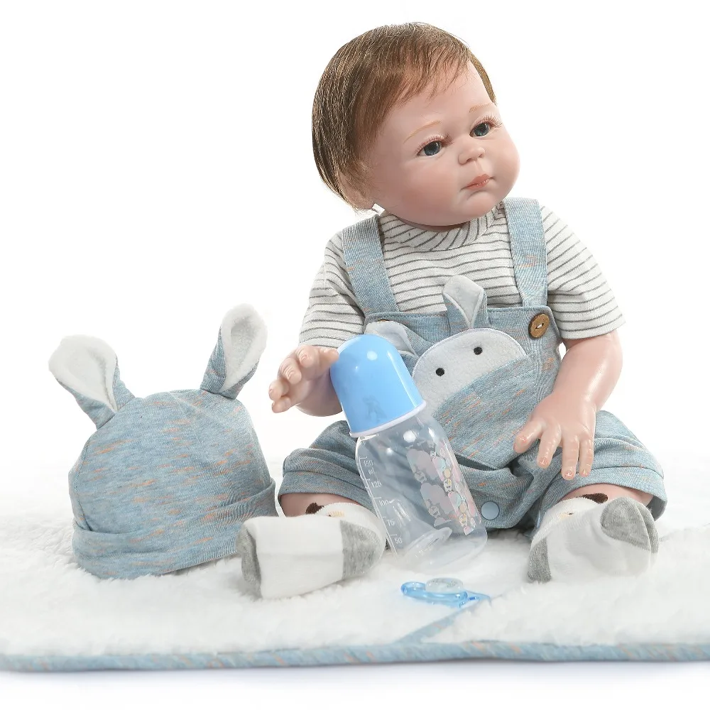 49 см всего тела силикона Reborn Baby Doll близнецов для мальчиков и девочек bebes детские