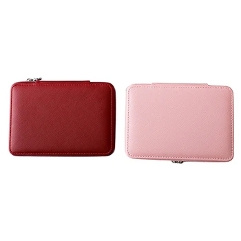 

Portable Jewelry Box Zipper Bracelet Earrings Necklace Rings Storage Case Cabinet for Travel