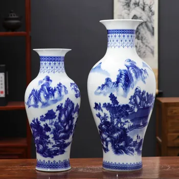 

CHINESE JINGDEZHEN CERAMIC VASE ORNAMENTS BLUE WHITE PORCELAIN FIGURINES HOME FURNISHING CRAFTS LIVINGROOM ACCESSORIES DECOR