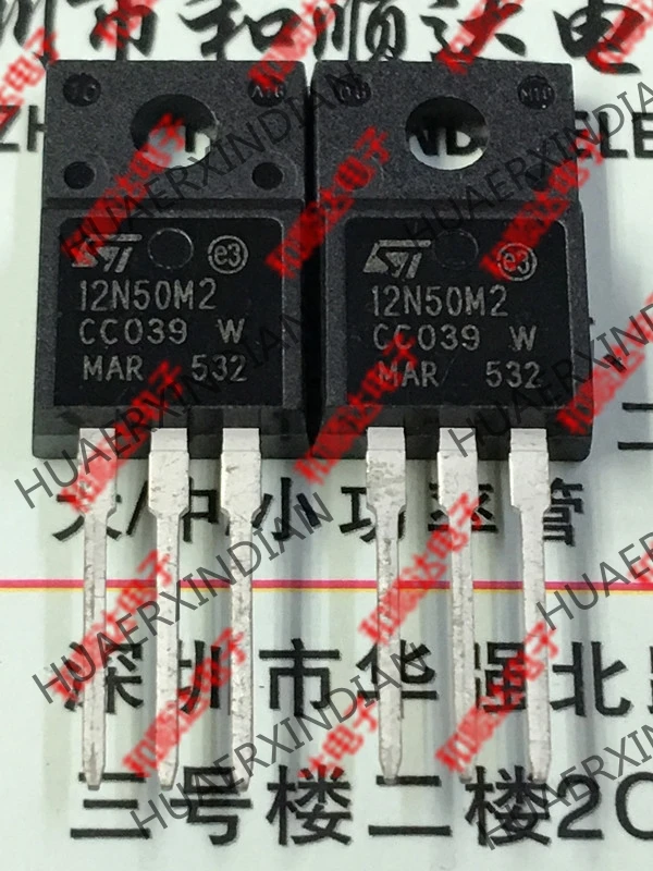 5 шт., новые оригинальные кнопки 12N50M2 TO-220F 500V 10A