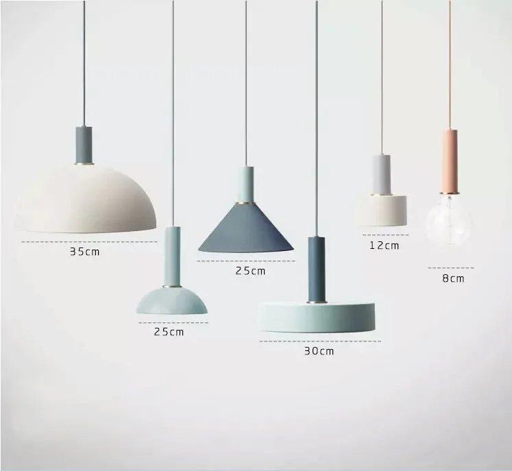 

She ji shi de deng Scandinavian Minimalist Cool Loft Art Chandelier Single-head Color Bedside Macaron Small Restaurant