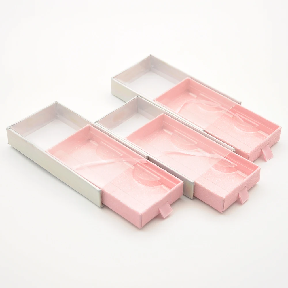 

Wholesale false eyelash packaging box lash boxes packaging custom logo faux mink lashes fake strip clear drawer empty case bulk