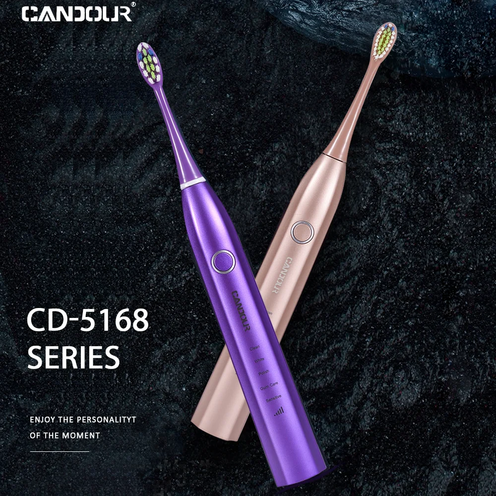 CANDOUR CD-5168 Sonic Toothbrush Rechargeable electric Toothbrush IPX8 Waterproof 15 Mode With 8 brush Travel box Best Gift CANDOUR CD-5168 Sonic Toothbrush Rechargeable electric Toothbrush IPX8 Waterproof 15 Mode With 8 brush Travel box Best Gift