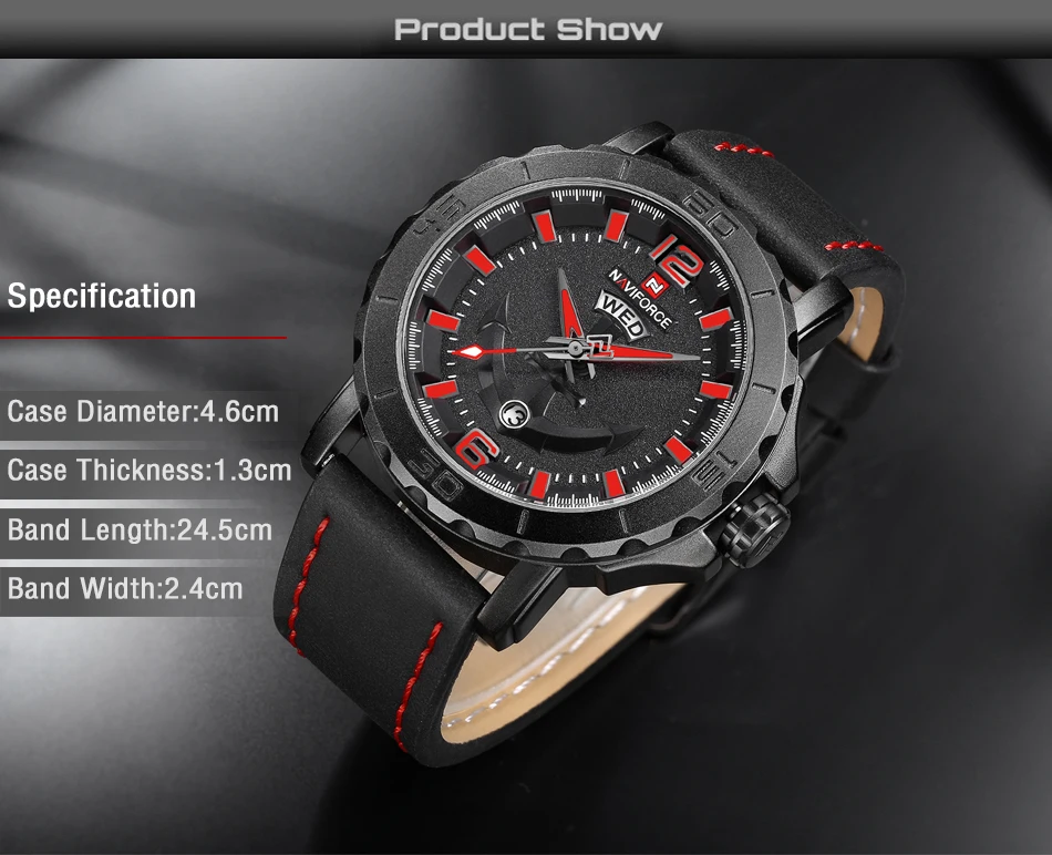 NAVIFORCE Men's Fashion Business Quartz Wristwatches Creative Sports Watches Men Luxury Brand Watch Clock Male Relogio Masculino