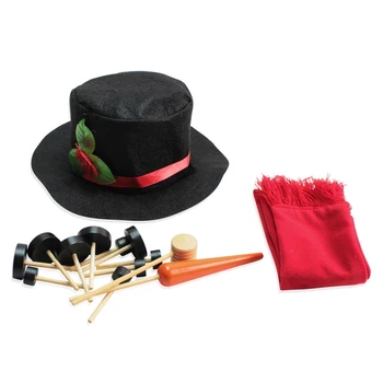 

Snowman Making Kit Christmas Gift 14 Pieces of Snowman Decoration Kit Including Hat Bib Eyes and Buttons