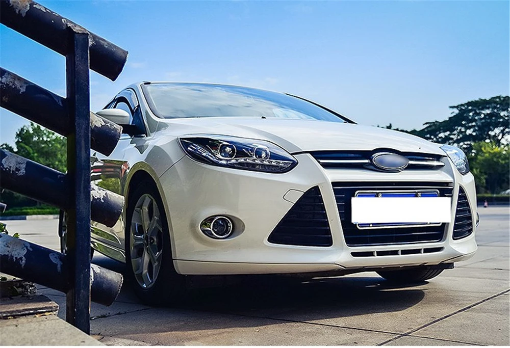 1 пара светодиодный головной лампы для Ford Focus 3 фары 2012 2013 Европа светодиодный направляющий свет drl H7 hid Биксеноновые двойные линзы ближнего света