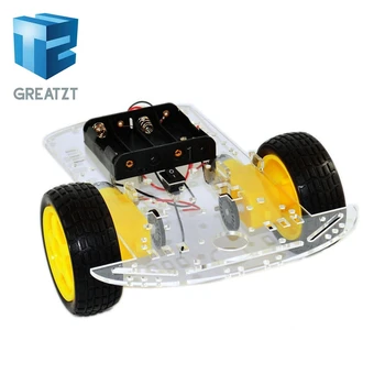 

TZT New Motor Smart Robot Car Chassis Kit Speed Encoder Battery Box 2WD For Arduino Free Shipping