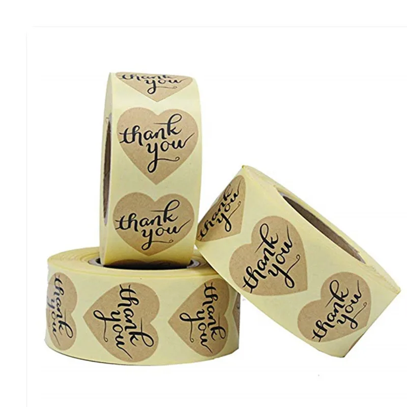 

500 sheets/roll of customizable love thank you stickers, used for notebooks, stationery labels, diaries, childrenâ€™s decorations