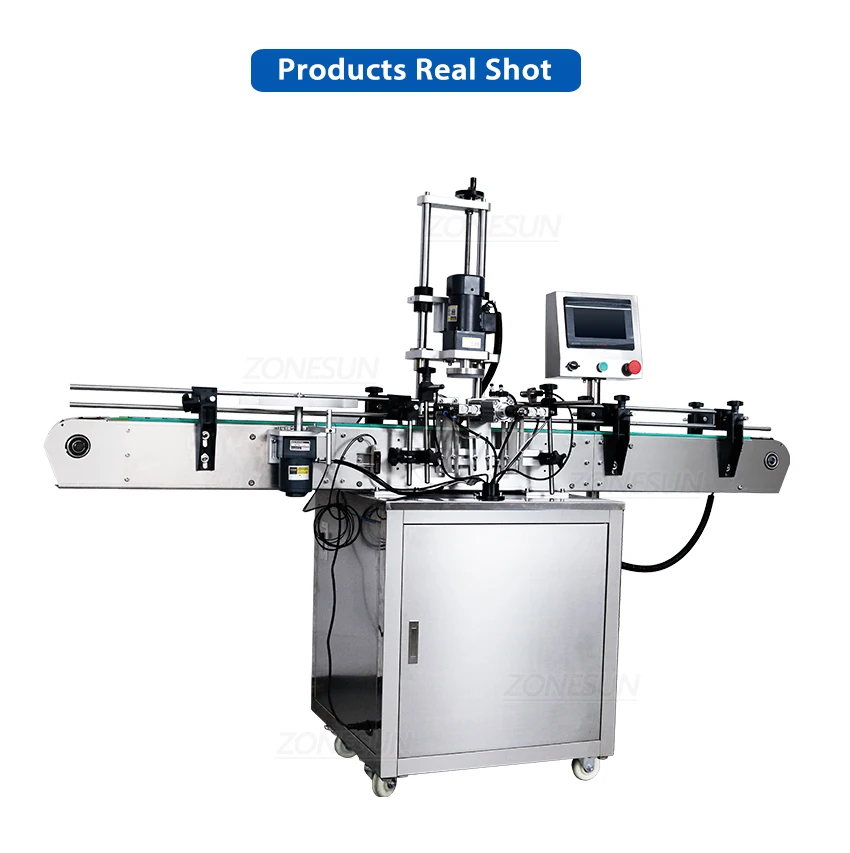 ZONESUN ZS-XG440D Полностью автоматическая откручивающаяся крышка, круглая бутылка для варенья, стеклянная банка, завинчивающаяся укупорочная машина, затяжка крышки