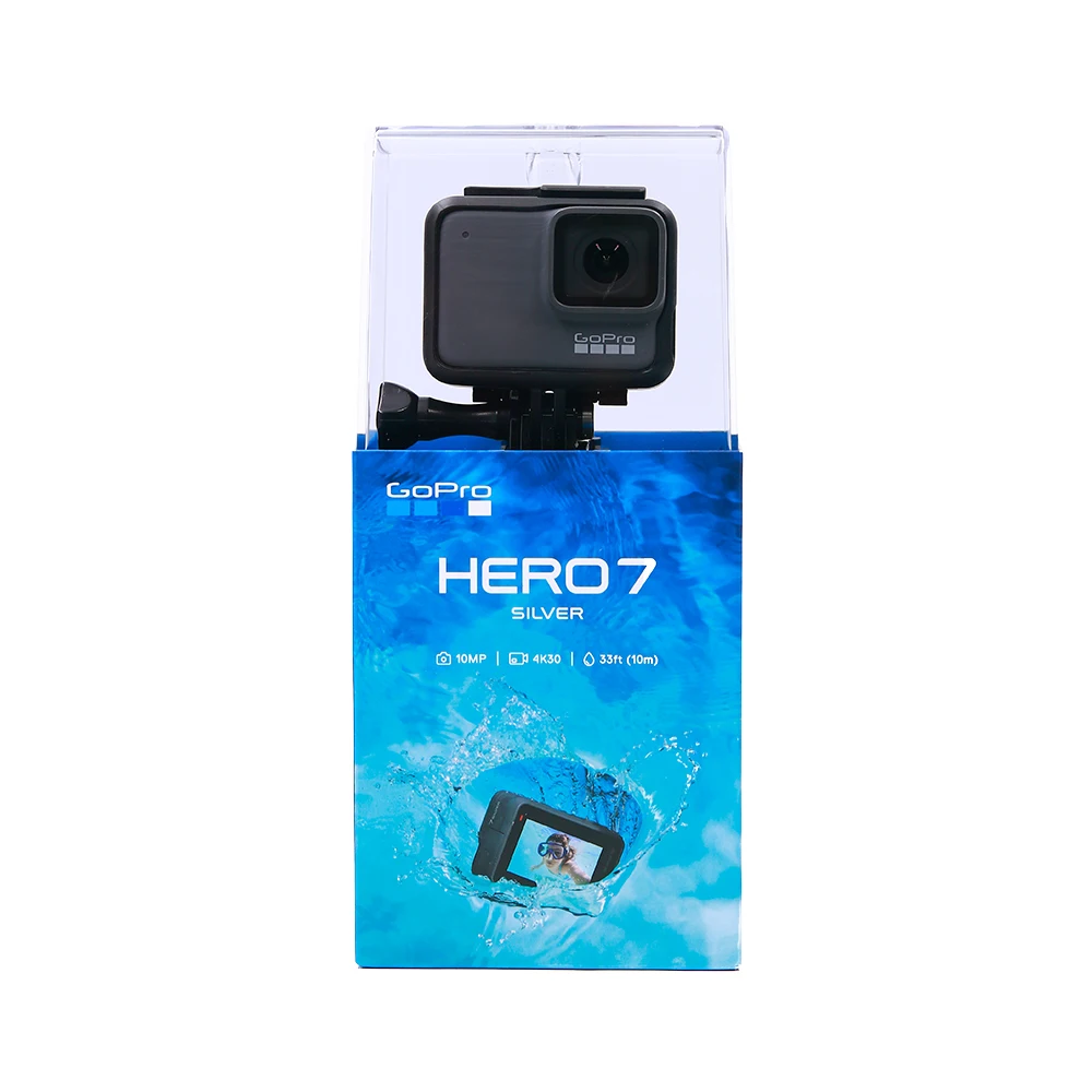Оригинальная Серебристая Водонепроницаемая цифровая экшн-Камера GoPro HERO 7 с сенсорным экраном 4K HD видео 10MP фото Go Pro Hero7 Спортивная камера