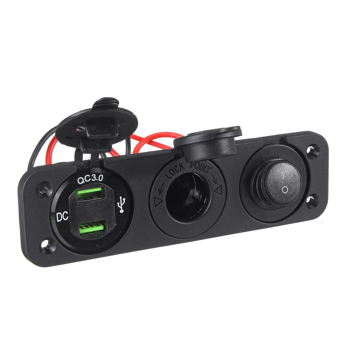12 V/24 V QC3.0 гнездо для автомобильного прикуривателя Мощность-адаптер с двумя портами USB Зарядное устройство Мощность-адаптер розетки и светодиодный Дисплей для автомобиля морской катер