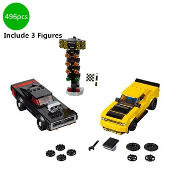 

City Speed Champions Dodge Challenger SRT Demon Charger R/T Building Blocks kit Bricks Classic Car Model Kids Toys for Children