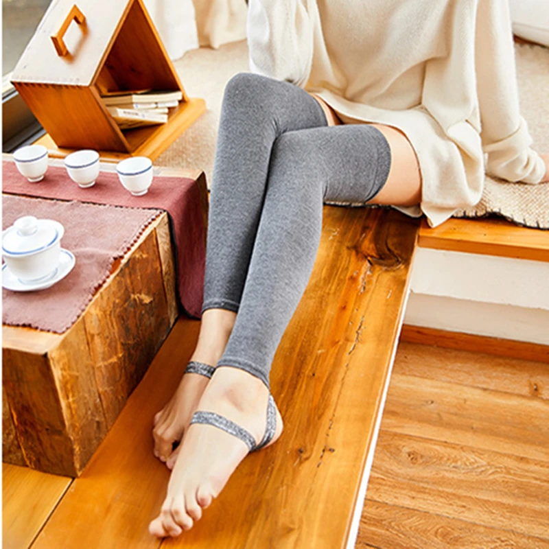 1 пара женские хлопковые носки для йоги длинные чулки с лямками танцев