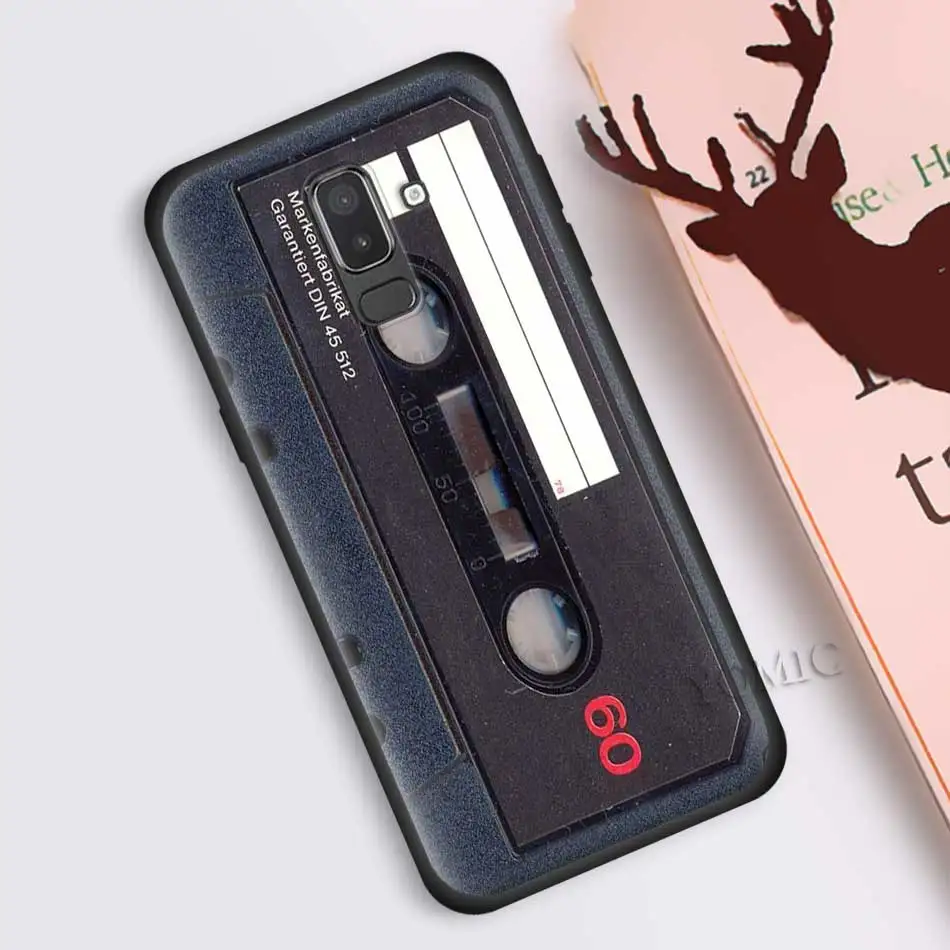 Классический ретро чехол в виде кассеты для samsung Galaxy J8 J6 J4 A6 A7 A8 A9 плюс M10 M20 M30 S M40 силиконовый чехол для телефона с изображением на задней панели Чехол