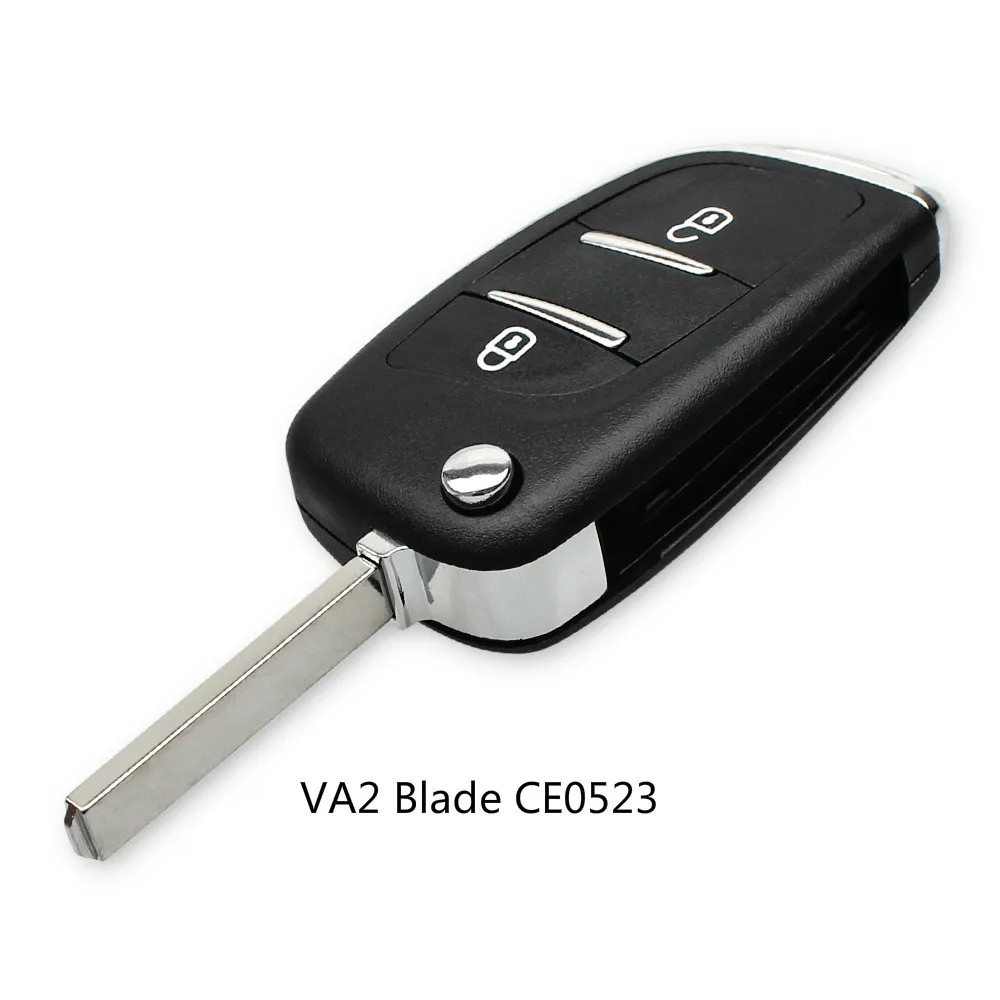 2 Buttons KEYYOU 10X2/BT CE0523 модифицированный откидной складной Автомобильный ключ для Citroen Coupe VTR C2 C4 C5 C6 C8 Berlingo Xsara Picasso VA2/HU83 - Количество кнопок: 2 Buttons