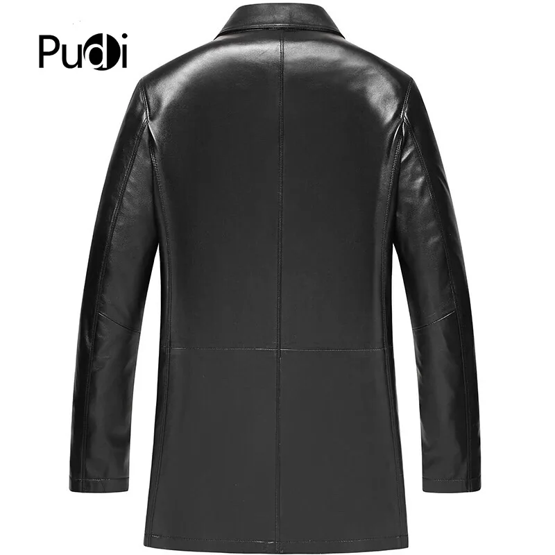 PUDI MT815 мужские новые модные куртки из овечьей кожи однотонные с отложным воротником Осень Зима Повседневная Верхняя одежда