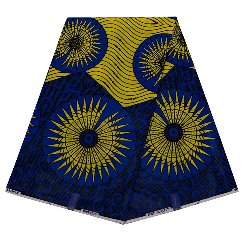 

New Arrival African Fabric Wax Print Cotton High Quality Veritable Guaranteed Ankara Real Wax 6 Yards For Dress Ghana Nigeria