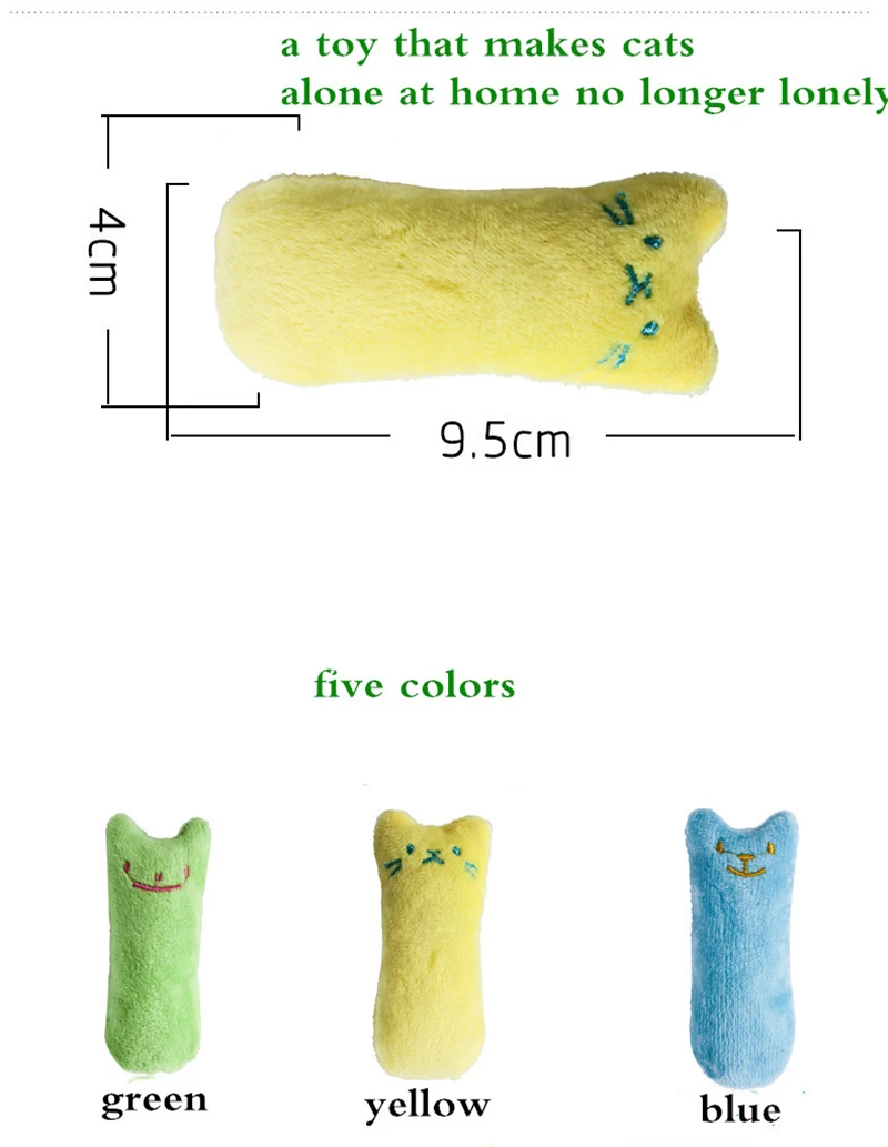 Catnip Toys Funny Interactive Plush Teeth Grinding Cat Toy Kitten Chewing Vocal Toy Claws Thumb Bite Cat Mint Pets Accessories