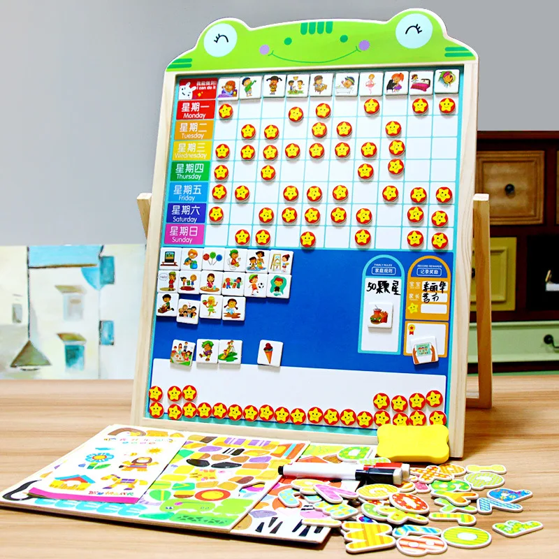 

Children Multi-functional Magnetic Puzzle Graffiti Doing Homework Drawing Board Chastened Useful Product Habits Plan Learning Se