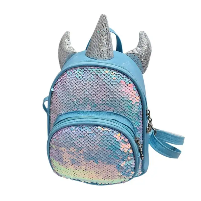 Модные милые рюкзаки для путешествий с роговыми ушками, детская повседневная Сумочка, школьные сумки на плечо, блестки, кожаный рюкзак, рюкзак с изображением сердца - Цвет: A5