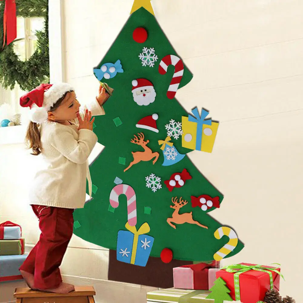 DIY войлочные рождественские искусственные елочные настенные подвесные украшения Рождественские детские подарки Детские развивающие игрушки
